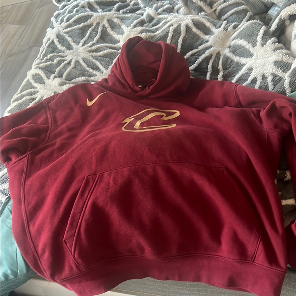 Nike Red Pullover Hoodie with Cavaliers Logo
